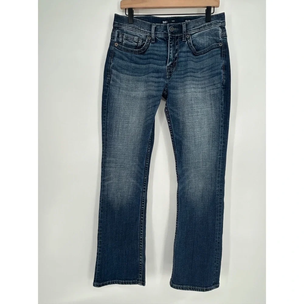 BKE Men's Aiden Dark Wash Bootcut Jeans In Size 30 X 30- Classic Denim